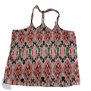 Live 4 Truth Top Womens XL Multicolor Abstract Pattern Beaded Racerback Boho